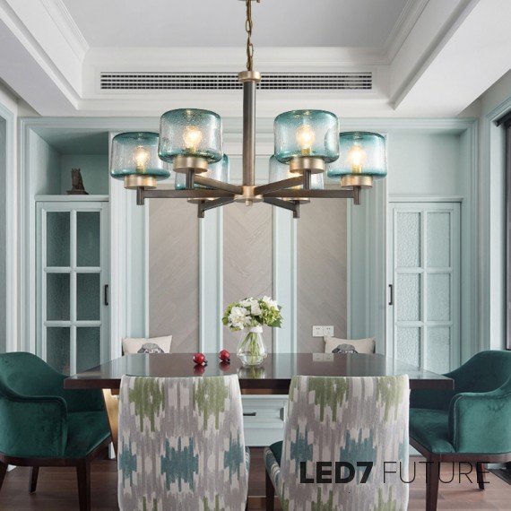 Loft Industry Modern - Elis2 Blue Chandelier